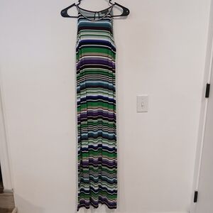 The Limited Colorful Striped 90s Inspired Maxi Dress Spaghetti Strap Size XS